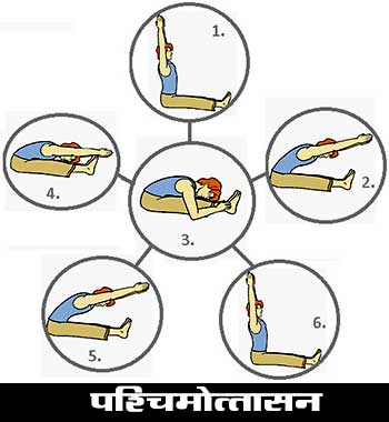 Paschimottanasana Asana in Hindi